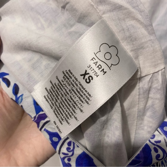 FARM rio puff sleeve cotton tile blouse - Picture 8 of 12